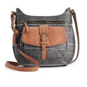 Rosetti Charcoal and Camel Crossbody Bag